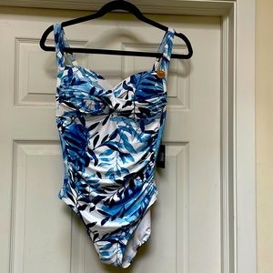 Nip Tuck Blue  One Piece Swimsuit Size 10